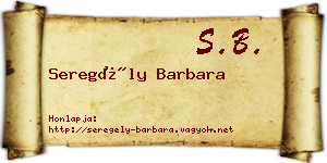 Seregély Barbara névjegykártya
